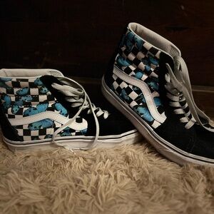 Vans M6 W7.5 High-Top Sneakers - Black and Blue butterfly mint co